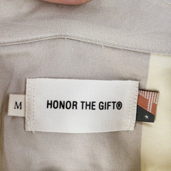 Honor The Gift Women's Striped Button-Up Shirt Dress Grey Casual Long Sleeve Med - Picture 7 of 15